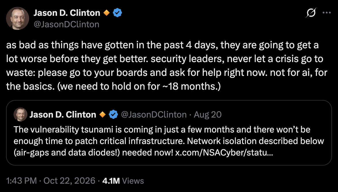 Tweet from Jason D. Clinton, Anthropic's CISO